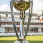 ICC Cricket World Cup Trophy place on the ground