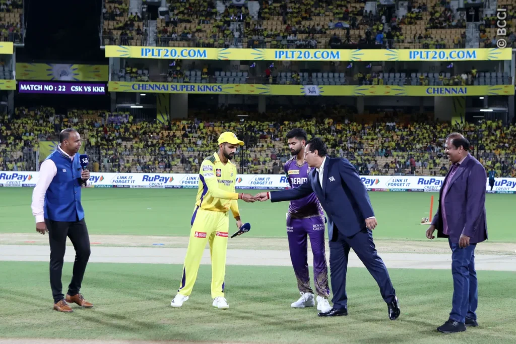 CSK vs KKR - 8 April 2024 Toss Moment. CSK won the toss and decided to Bowl first.