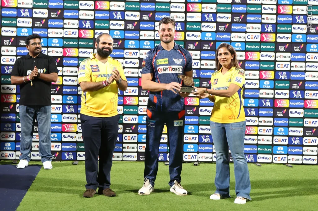 CSK vs LSG - 23 April 2024 - Marcus Stoinis is Man of the Match.
