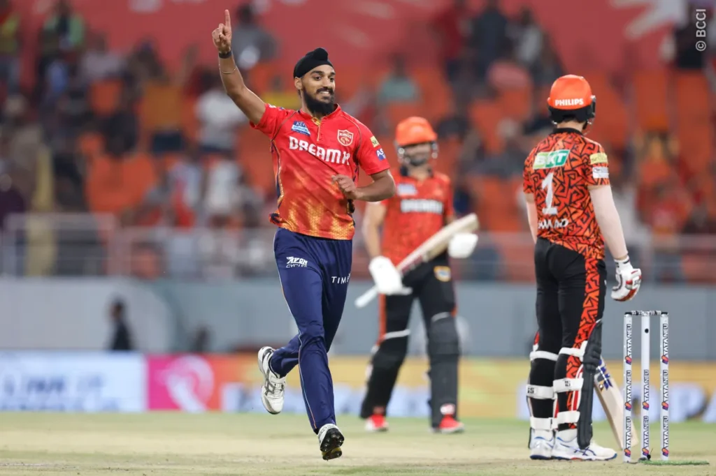PBKS vs SRH - 9 April 2024 - PBKS's Bowling - Arshdeep Singh's exceptional spell of 4/29 in 4 overs was pivotal. 