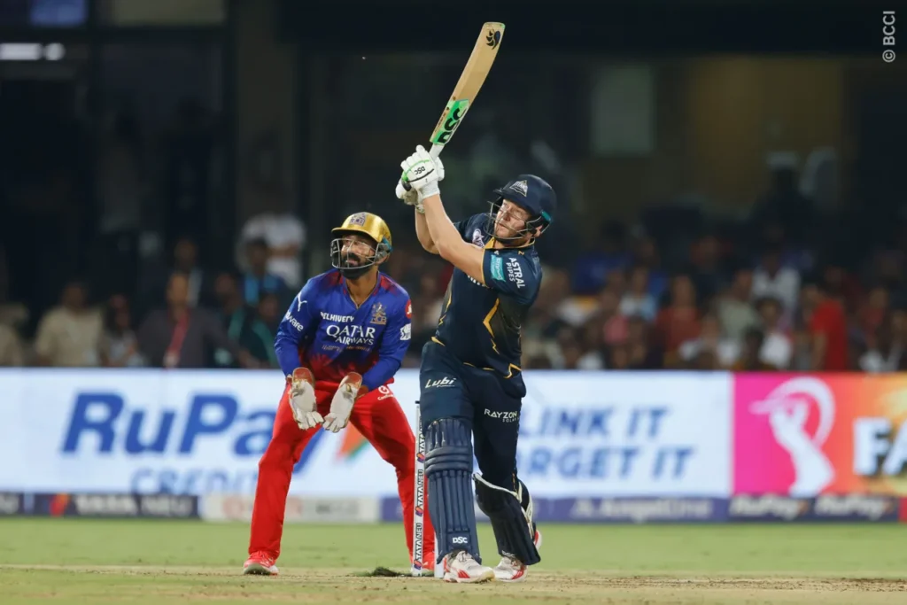 RCB vs GT - 4 May 2024 - David Miller scored 30 (20) with three 4s and two 6s.