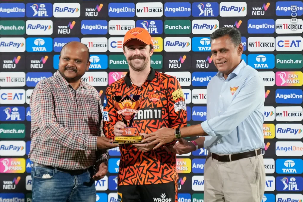 SRH vs LSG - 8 May 2024 - Travis Head is the Man of the Match